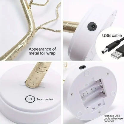 Golden Tree Table Night Light