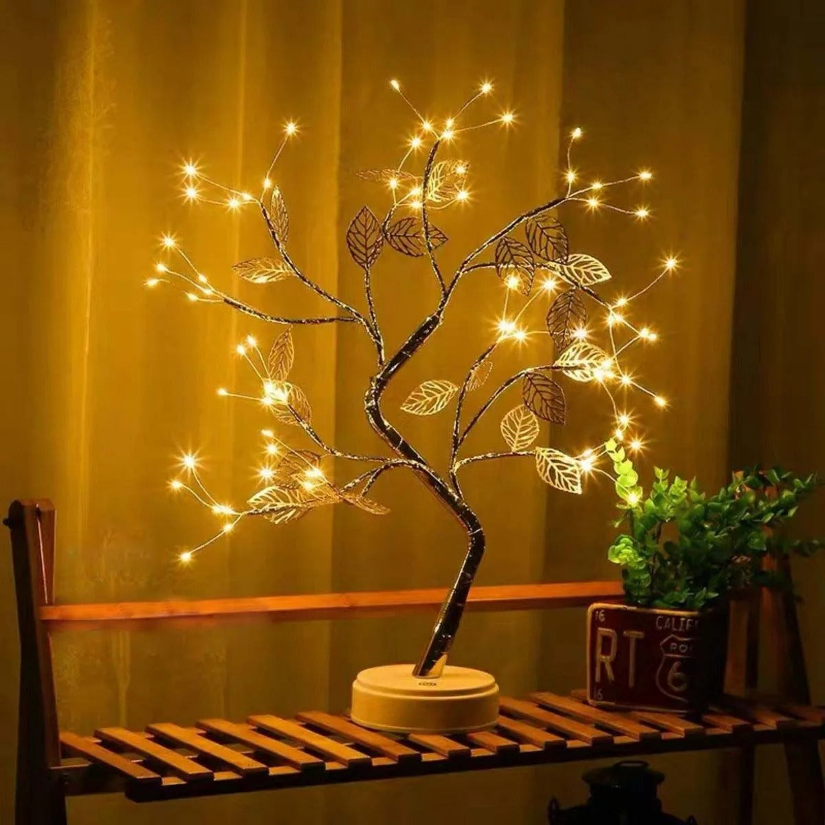 Golden Tree Table Night Light